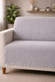 Gray Non-Slip Base Sofa Cover Embossed Multi-Purpose Shiny Sofa Bed Cover Single Otera