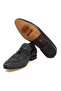 Black Color Laceless Genuine Leather Leather Sole Men's Shoes - 3