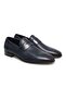 Dark Blue Color Laceless Genuine Leather Men's Shoes