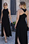 Be Amazed by the Back Detail! Off-The-Shoulder Long Viscose Dress