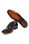 Burgundy Color Laceless Genuine Leather Leather Sole Men's Shoes - 3