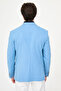 Straight Slim Fit Wide Collar Double Breasted Metal Buttoned Men's Jacket Blue - 41496.26Y - 6