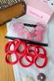25-Pack Red Rubber Hair Ties 4.5cm Durable Soft - April 23Rd October 29Th Festival Elastic Hair Bands