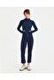 Indigo Navy Blue Organic Cotton Regular Waist 7/8 Midi Capri Leggings - 5