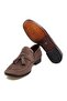 Taupe Color Laceless Genuine Leather Suede Men's Shoes - 3