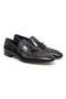 Black Color Laceless Genuine Leather Leather Sole Men's Shoes