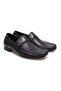 Black Color Laceless Genuine Leather Men's Shoes