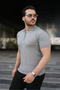 Men's Standard Fit Regular Cut Polo Collar Knitwear T-Shirt - 6