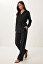 Textured Top and Bottom Set with Tie-Up Detail Lci0067 Black - 3