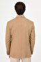 Straight Slim Fit Wide Collar Double Breasted Metal Buttoned Men's Jacket Camel - 41496.26Y - 6