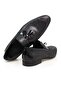 Black Color Laceless Genuine Leather Leather Sole Men's Shoes - 2