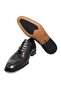 Black Color Lace-Up Genuine Leather Men's Shoes - 3