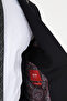 Striped Slim Fit Wide Collar Premium Wool Men's Suit Black - 44319.26Y - 7