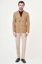 Straight Slim Fit Wide Collar Double Breasted Metal Buttoned Men's Jacket Camel - 41496.26Y - 3