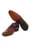 Brown Laceless Genuine Leather Sole Men's Shoes - 3