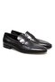 Black Color Laceless Genuine Leather Leather Sole Men's Shoes