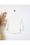 Girl's White Shirt with Guipure Collar Detail, Ages 2-8 - 3
