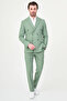 Straight Slim Fit Wide Collar Double Breasted Men's Suit Green - 45469.26Y - 3