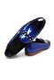 Dark Blue Color Laceless Genuine Leather Men's Shoes - 2