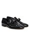 Black Color Laceless Genuine Leather Leather Sole Men's Shoes