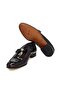 Dark Burgundy Color Laceless Genuine Leather Men's Shoes - 3