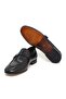 Black Color Laceless Genuine Leather Men's Shoes - 3