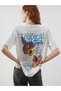 Lcw Vision Ecru Crew Neck Printed Oversize Women's T-Shirt S5Gf08Z8Nvy25