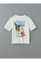 Lcw Vision Ecru Crew Neck Printed Oversize Women's T-Shirt S5Gf08Z8Nvy25 - 6