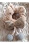 Fluffy Corded Bow and Pompom Detailed Plush Bagel Buckle (1 Piece) - 2