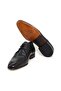 Black Color Lace-Up Genuine Leather Men's Shoes - 3