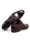 Burgundy Color Lace-Up Genuine Leather Leather Sole Men's Shoes - 2