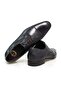 Dark Blue Color Lace-Up Genuine Leather Leather Sole Men's Shoes - 2