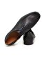 Black Color Lace-Up Genuine Leather Leather Sole Men's Shoes - 2