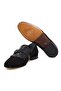 Black Color Laceless Genuine Leather Leather Sole Men's Suede Shoes - 3