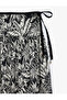 Viscose Salda Fabric Waist-Slit Floral Midi Flared Skirt with Bow - 6