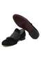 Black Color Laceless Genuine Leather Leather Sole Men's Shoes - 3