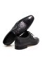 Black Color Lace-Up Genuine Leather Leather Sole Men's Shoes - 2