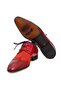Red Color Lace-Up Genuine Leather Leather Sole Men's Shoes - 3