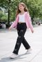 26904-26 Girls' Denim Trousers with Stone Butterfly Detail, Straight Leg, Comfortable Fit, Casual Jean Trousers - 4