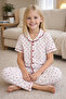 Mother and Daughter Combination 100% Cotton Heart Printed Pajama Set - 4