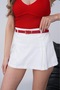 Women's Basic Red Gold Buckle Belt Trouser Belt Dress Belt Shirt Belt Coat Belt - 4