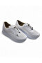 Women's White Lace-Up Thick Flat Sole Comfortable Daily Sports Shoes - 8