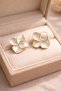 White Flower Earrings Stylish Bijouterie Earrings with Gold Color Edge - 7