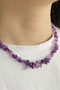 Amethyst Necklace Broken Stone Necklace Steel Wire Steel Clip Steel Ring Steel Chain Natural Stone Necklace - 3