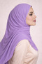 Ultra Soft Dark Lilac Combed Cotton Shawl Non-Slip Shawl Anti-Sweat Flowy Shawl - 2