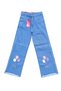 Girl's Wide-Leg Comfortable/Loose-Fit Jeans with Balloon Embroidery Detail - 2