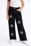 26904-26 Girls' Denim Trousers with Pink Ribbon Embroidery Detail, Straight Leg Casual Jean Trousers - 5