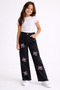 26904-26 Girls' Denim Trousers with Pink Ribbon Embroidery Detail, Straight Leg Casual Jean Trousers - 3