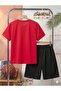 Boston Text Printed Top and Shorts/T-Shirt Two-Piece Summer Kids' Set - 2