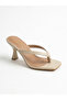 Vera Women's Thin Strap Blunt Toe Flip-Flop Heeled Slippers - 4